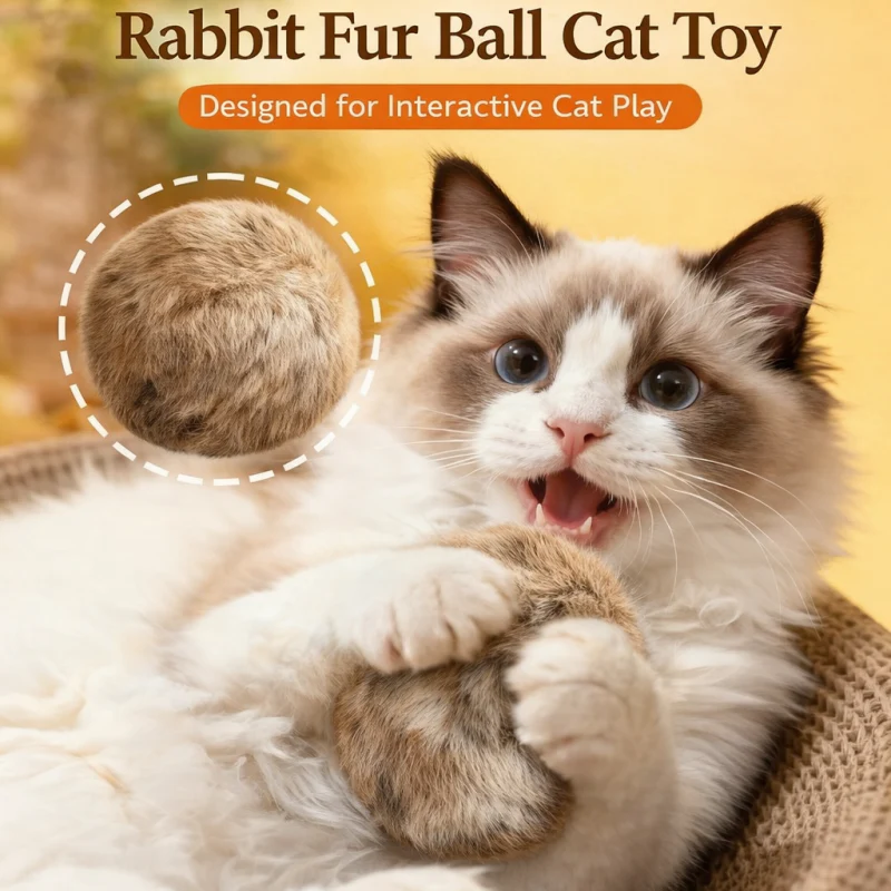 Fur Ball - Soft, Fluffy Cat Ball
