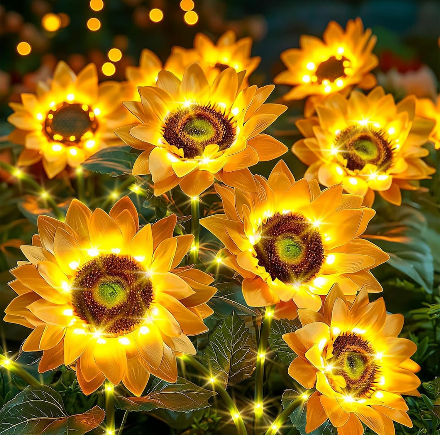 Solar Sunflowers - Enchant Your Evenings with Effortless, Charming Garden Magic
