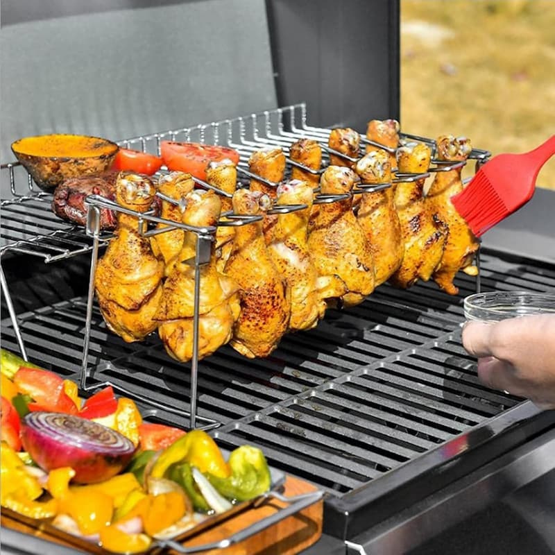 Grill Rack - Collapsible Grill Stand for Chicken Legs