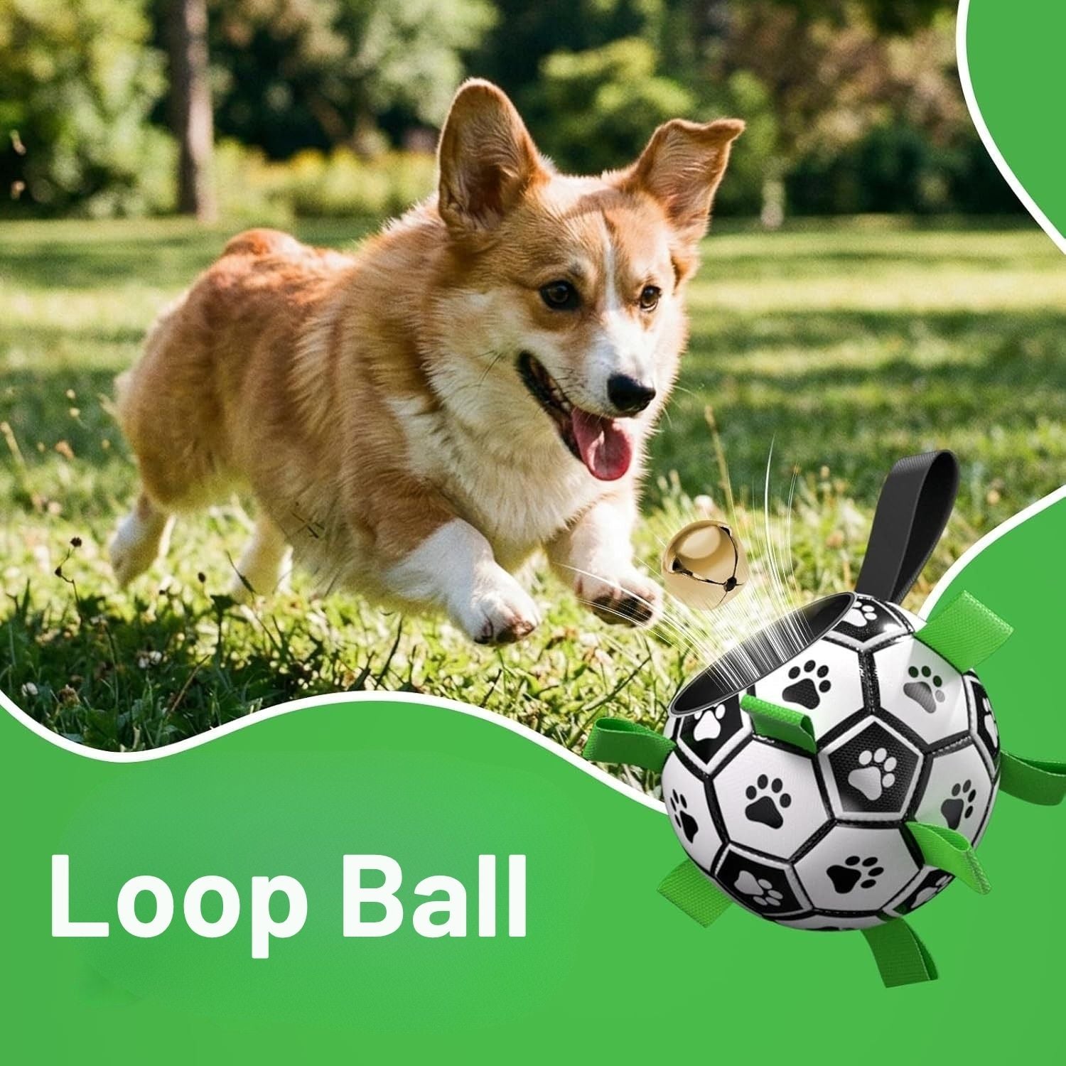 Loop Ball - A soccer ball for dogs that is easy to grip with their teeth