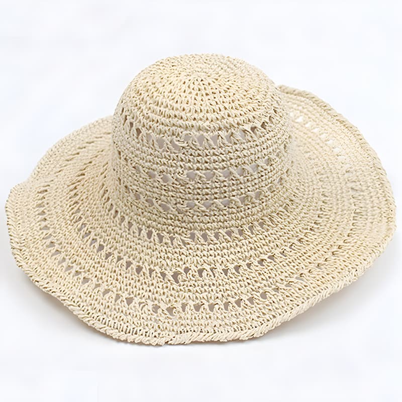 Sun Hat - Woven Straw Sun Hat with Wide Brim