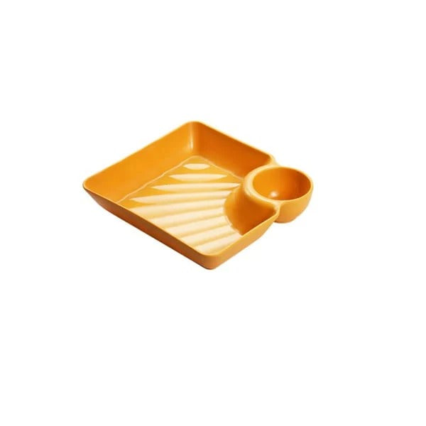 Dip Plate - Plate with Separate Sauce Compartment for Clean Eating