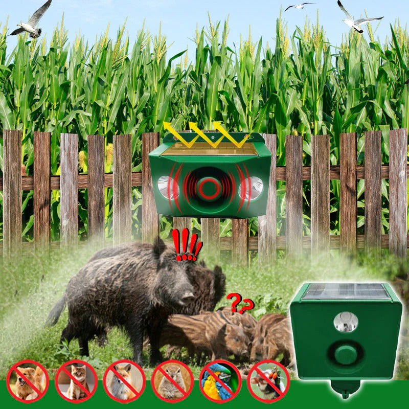 Solar-Powered Animal Repellent Device with Alarm