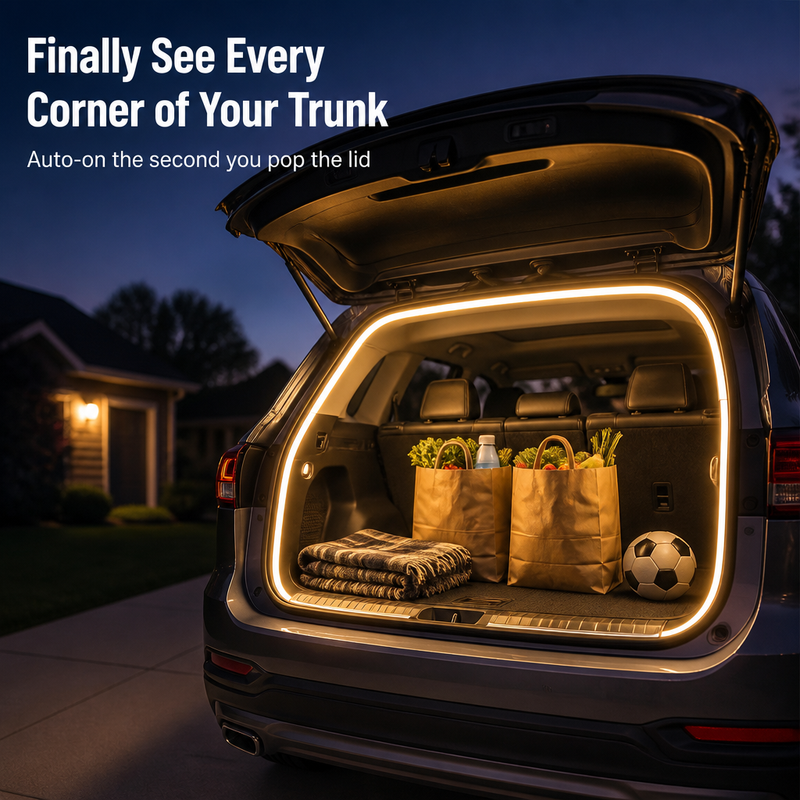 Trunk Light Strip - Every time you open the trunk, it is illuminated by an automatically activated light