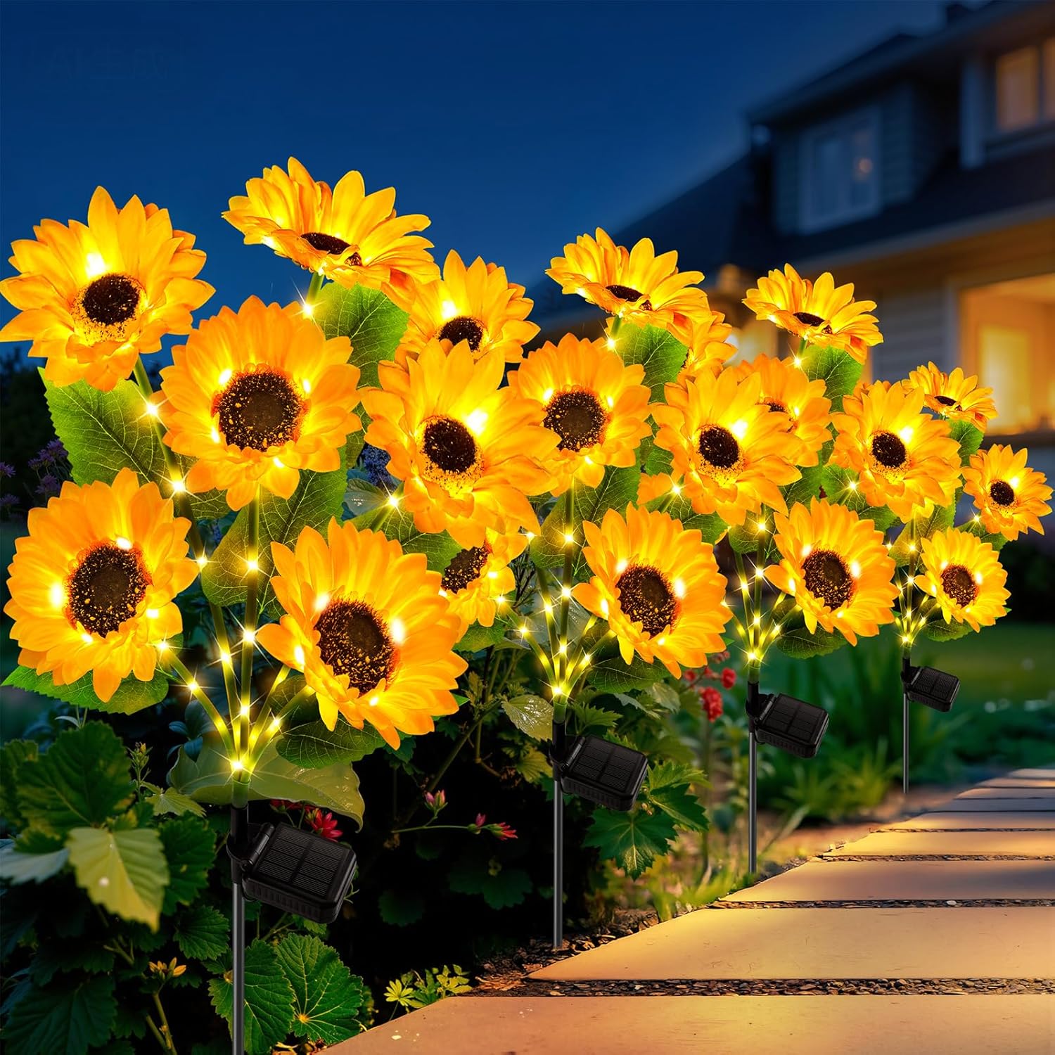 Solar Sunflowers - Enchant Your Evenings with Effortless, Charming Garden Magic