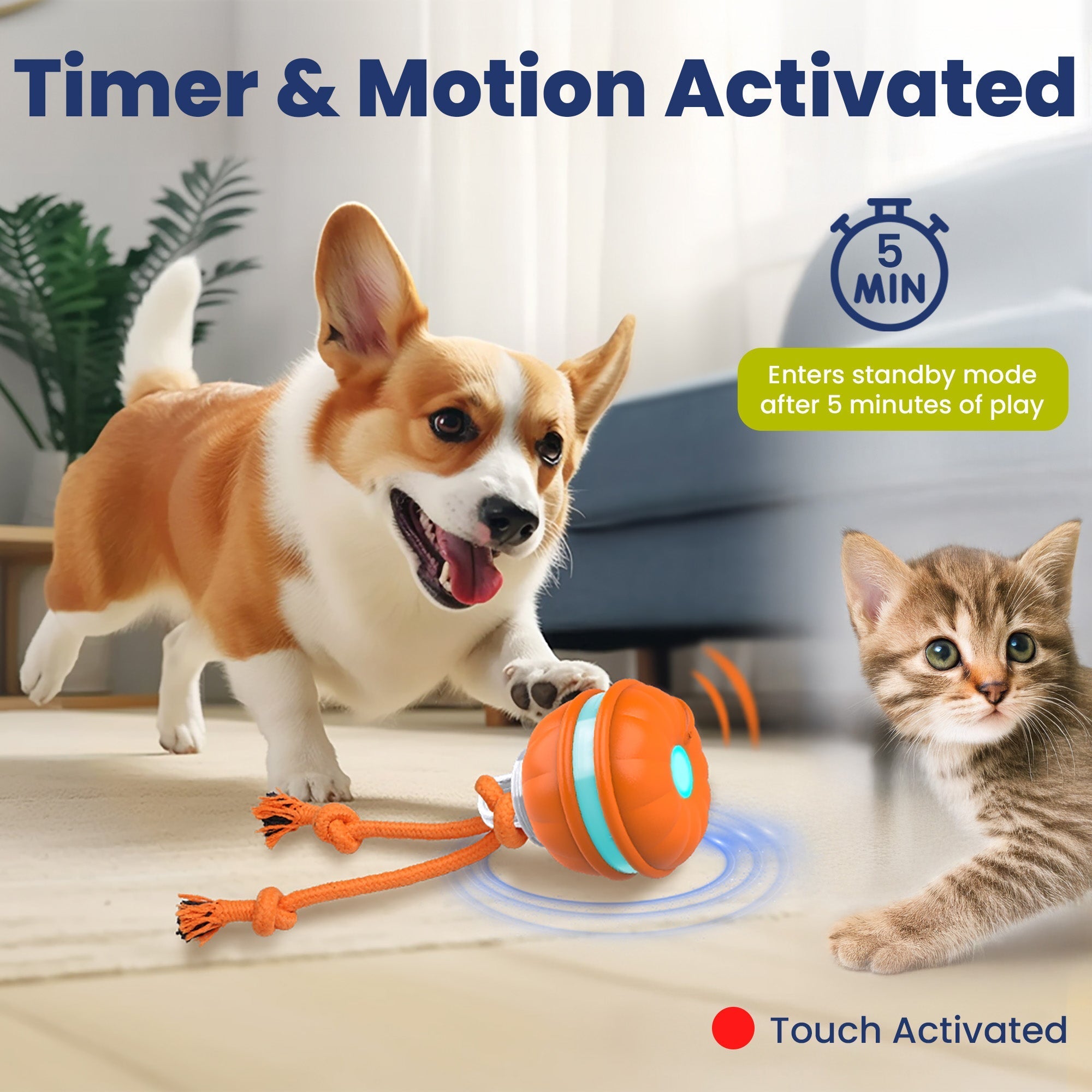 RopeBall - Funny Motion-Activated Dog Ball