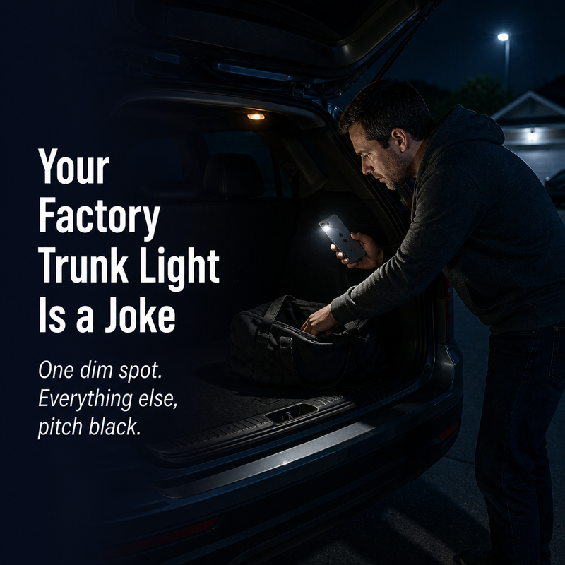 Trunk Light Strip - Every time you open the trunk, it is illuminated by an automatically activated light