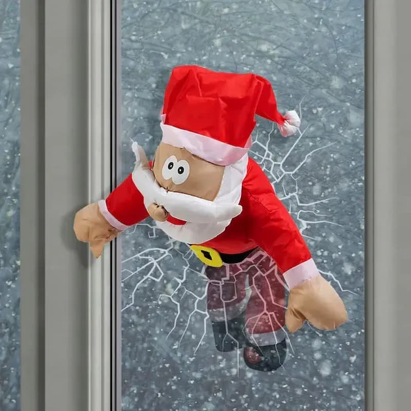 ChristmasCrash - Funny Santa Crash Window Decoration — For Home & Office During Christmas Time