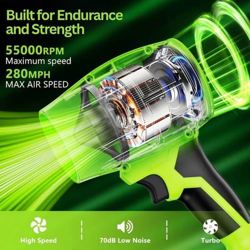 Turbo Blower - Battery Leaf Blower for Cleaning