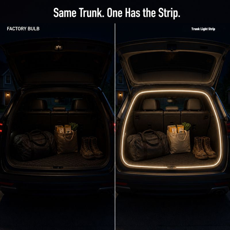 Trunk Light Strip - Every time you open the trunk, it is illuminated by an automatically activated light