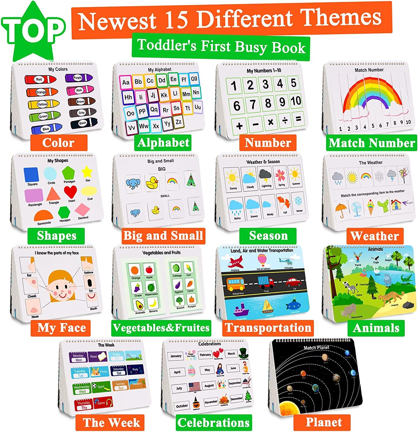 Busy Book - Montessori Learning Book | Learning Folder for Preschoolers with 30 Topics