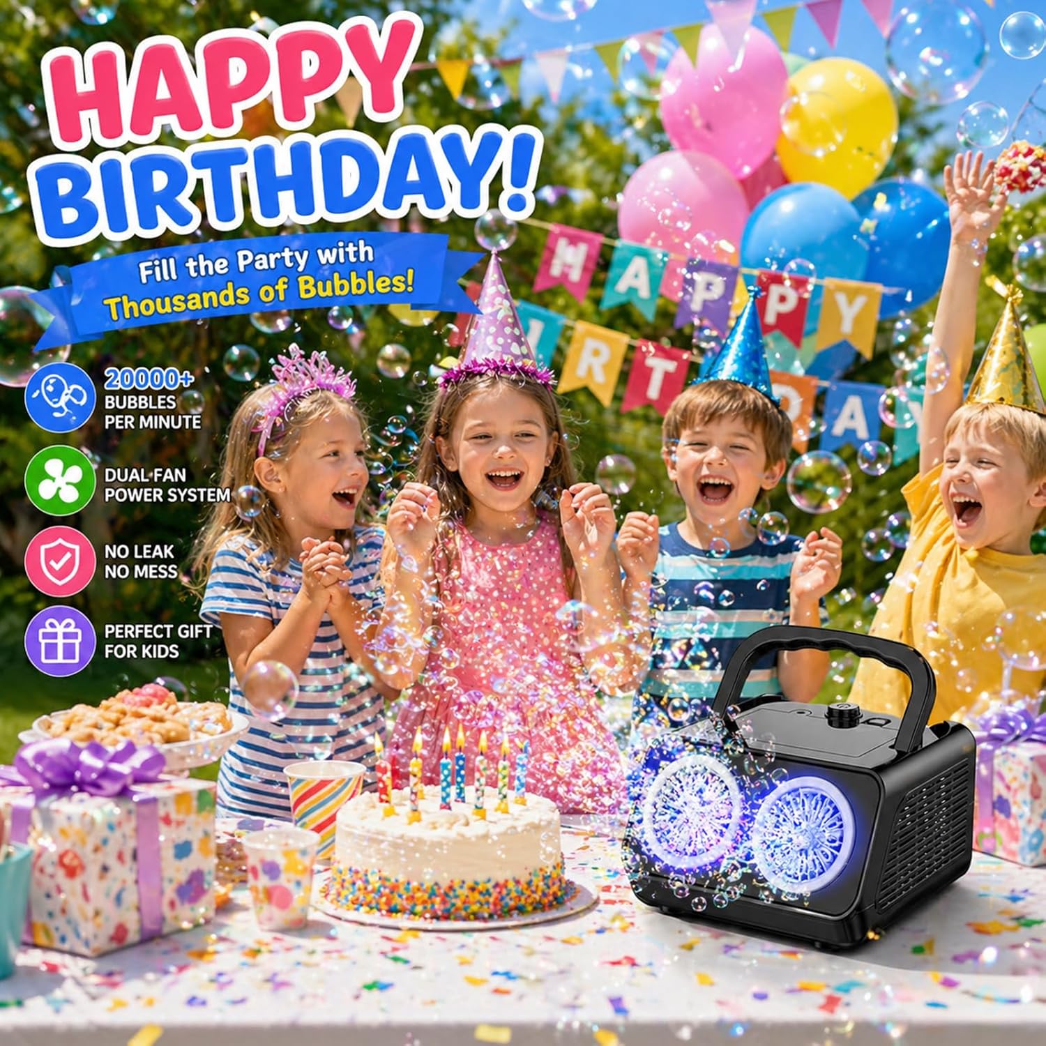 Bubble Blaster - Enchant every garden party with a "Bubble Storm" featuring two discs