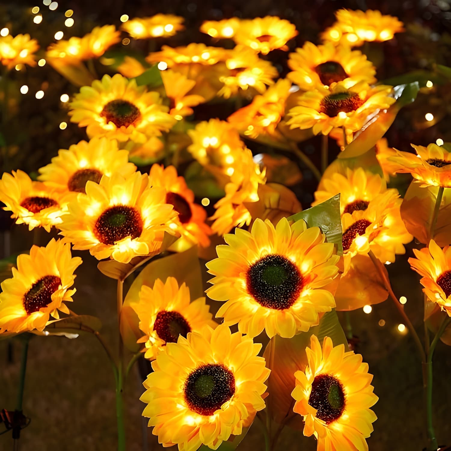 Solar Sunflowers - Enchant Your Evenings with Effortless, Charming Garden Magic
