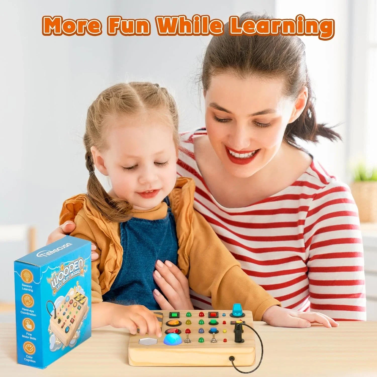 Stimulus Board - Montessori Sensory Switch Toy Made of Wood