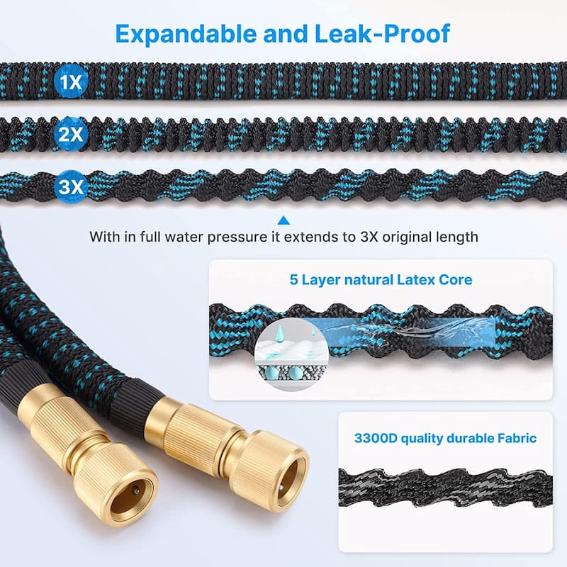 Expanding Water Hose - Expandable Garden Hose – Extends to Three Times Its Length