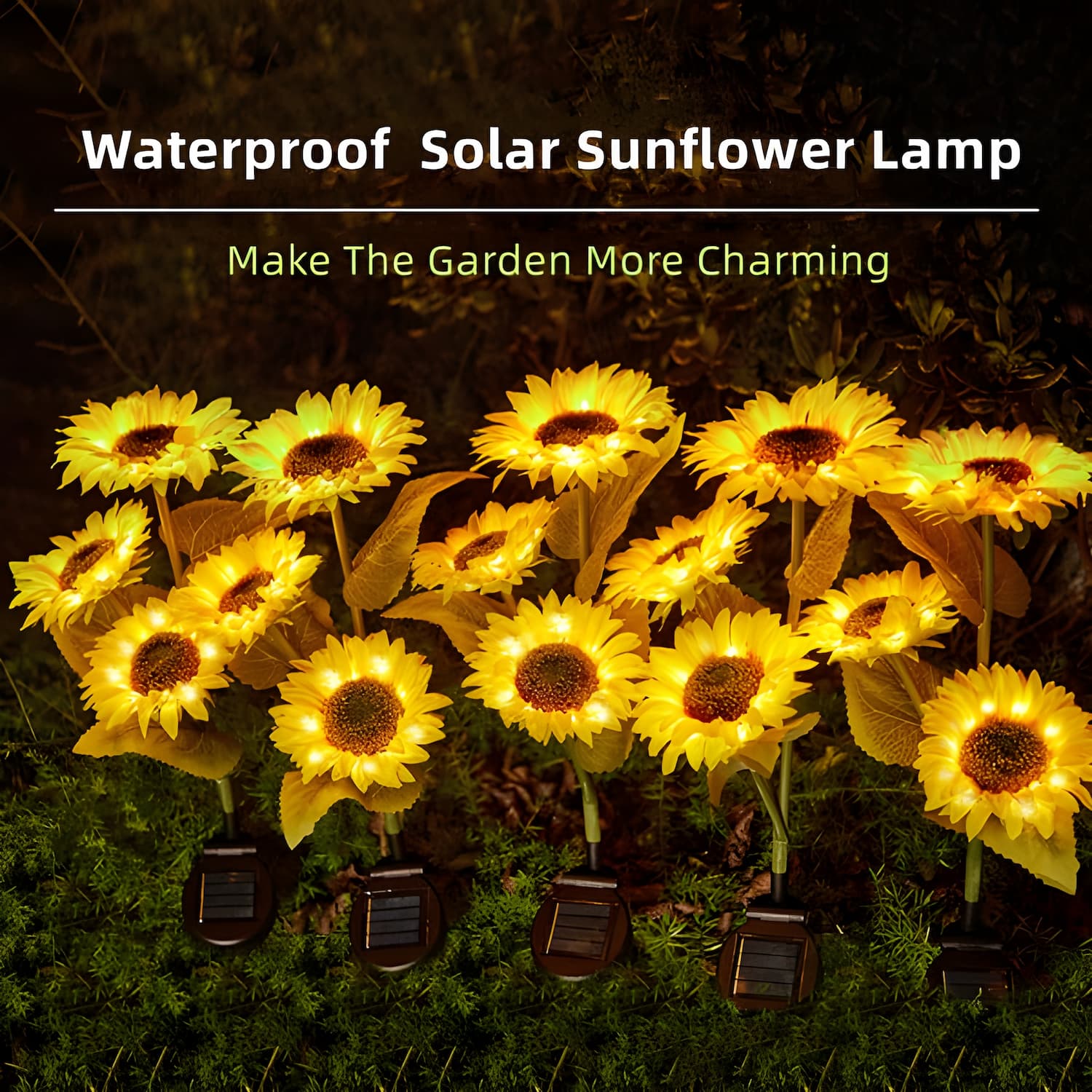 Solar Sunflowers - Enchant Your Evenings with Effortless, Charming Garden Magic