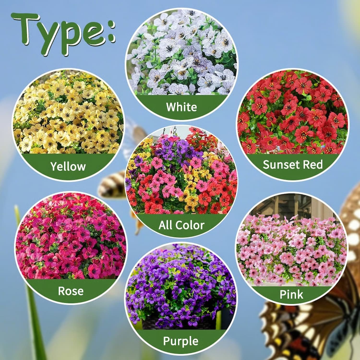 Flower Bush - Realistic, UV-Resistant Decorative Flowers