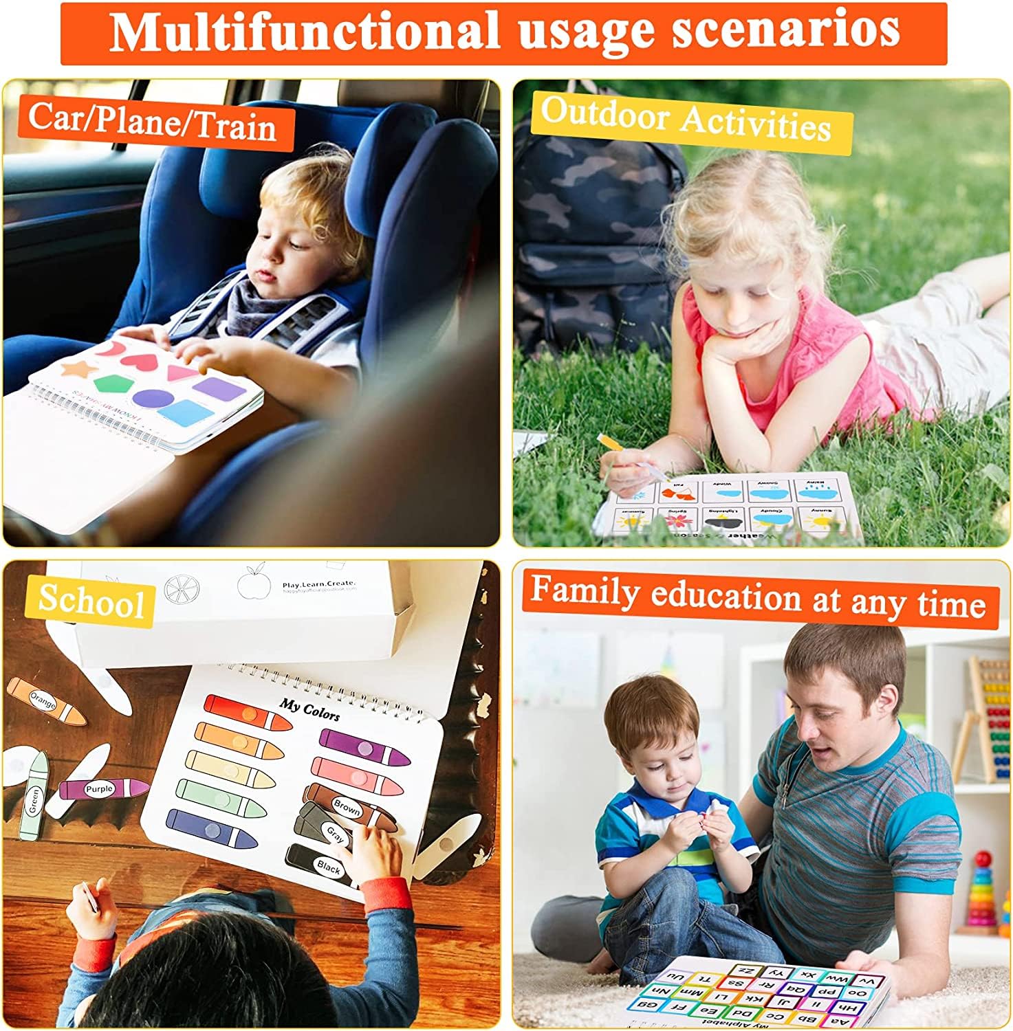 Busy Book - Montessori Learning Book | Learning Folder for Preschoolers with 30 Topics