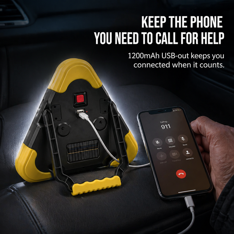 Warning Triangle - Illuminate the darkness, make the path visible, and keep your phone alive
