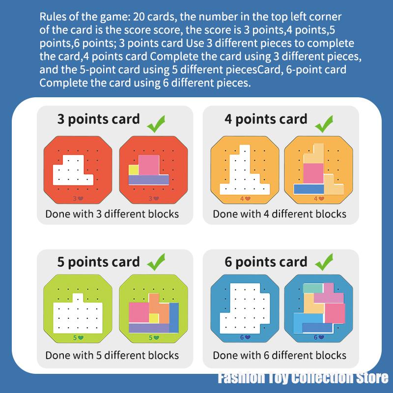 Shape Puzzles - Logic Puzzle Game with 108 Colorful Pieces and 20 Challenge Cards