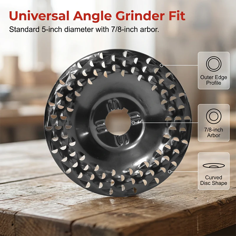 Wood Grinder Disc - Grinding Disc for Angle Grinders for Sanding and Shaping Wood