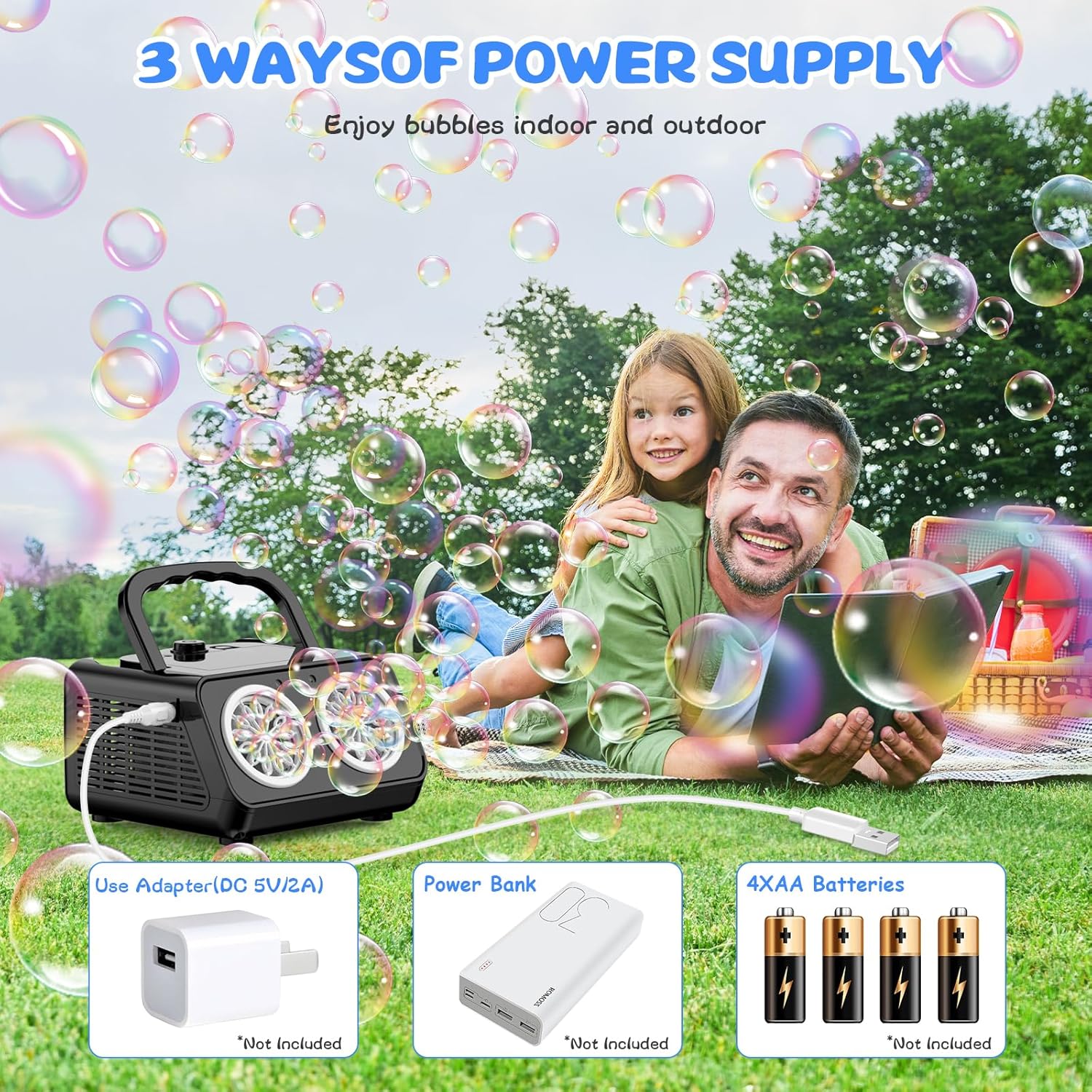 Bubble Blaster - Enchant every garden party with a "Bubble Storm" featuring two discs