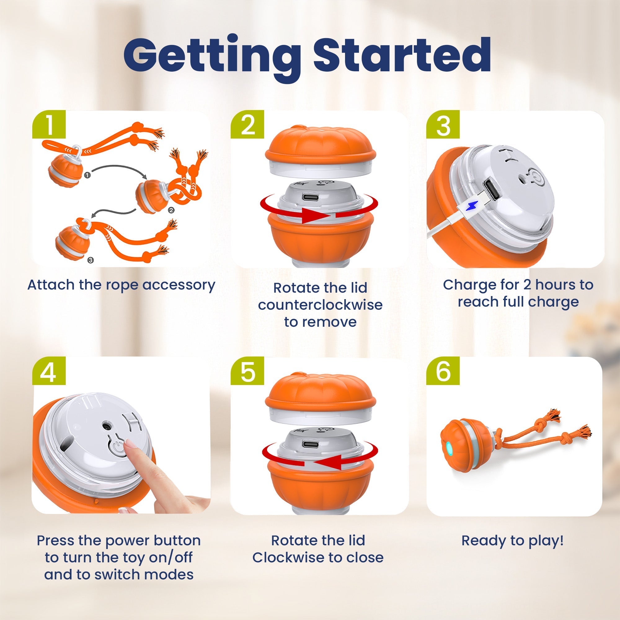 RopeBall - Funny Motion-Activated Dog Ball