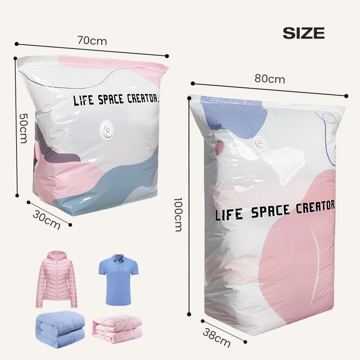 Storage Bags - Large Vacuum Compression Bags Without Pump