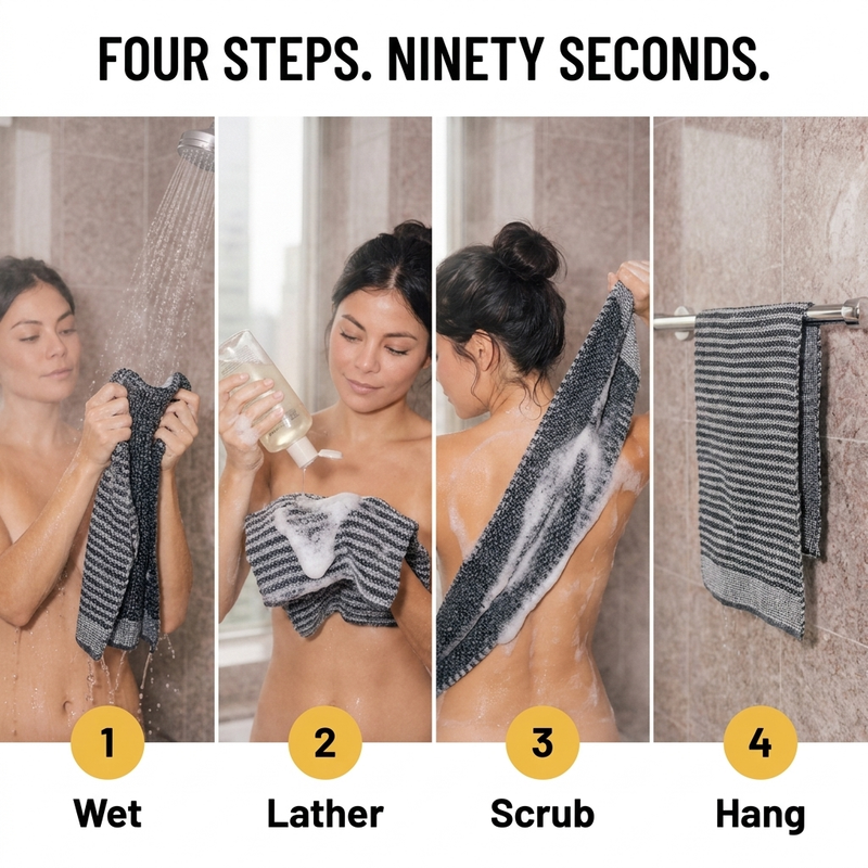 Scrub Cloth - Say goodbye to uneven skin on your arms, back acne, and cellulite – in just 90 seconds