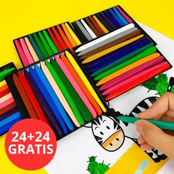 Rainbow Colors - Waterproof Organic Wax Crayons (48 Colors)