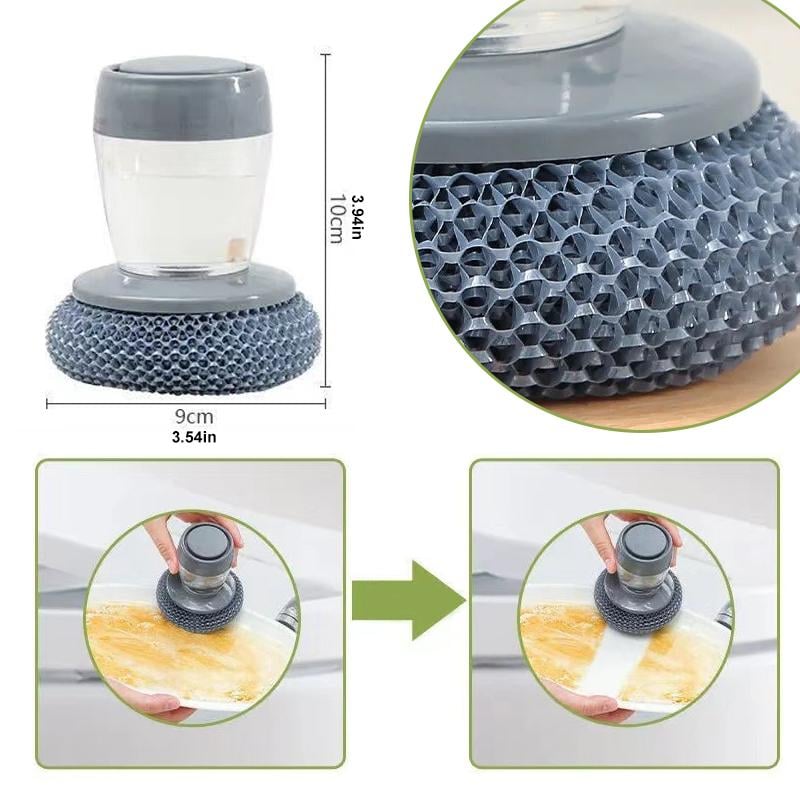Horuvera - Kitchen Dish Brush with Soap Dispenser – Antibacterial and Mold Resistant
