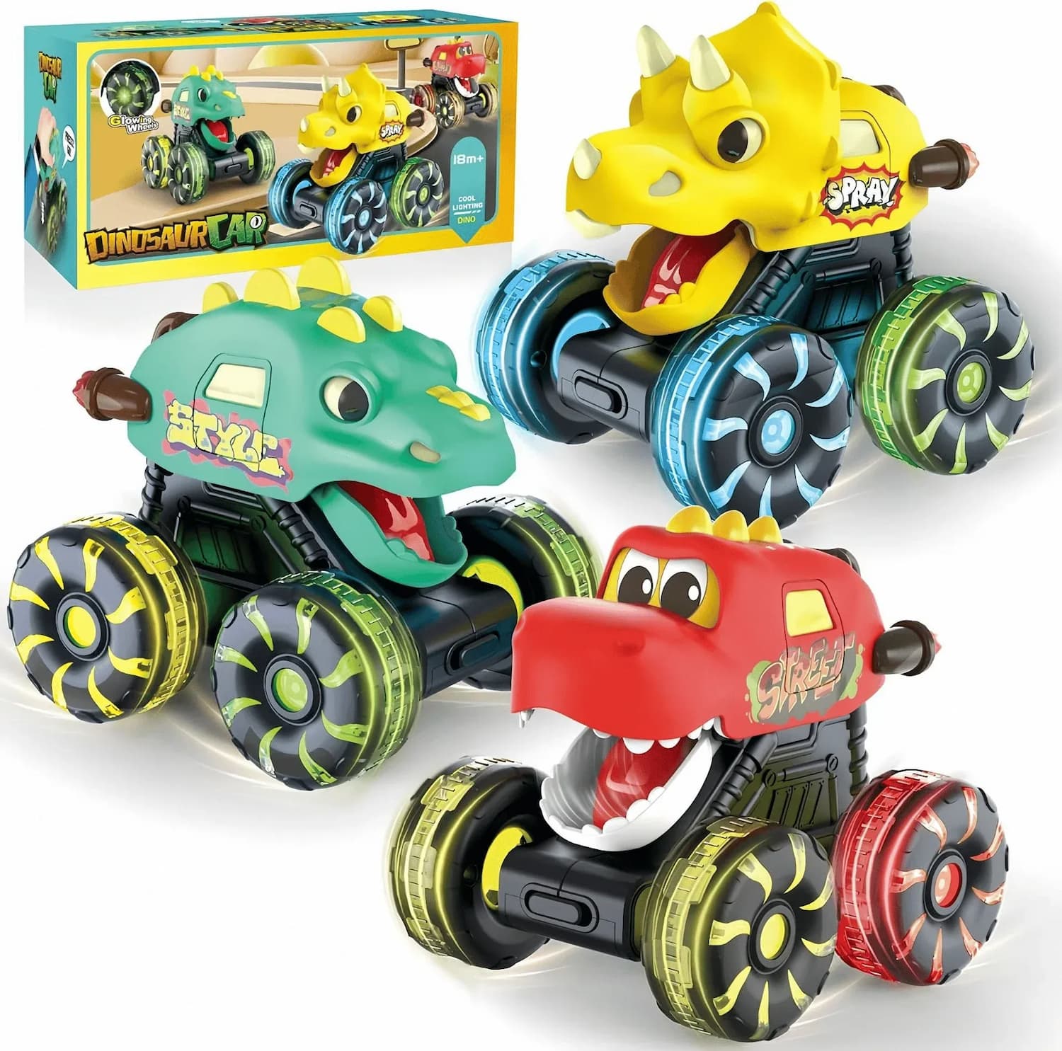 DinoTruck - Racing Truck for Little, Active Feet [3 pcs set]