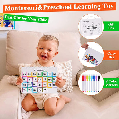 Busy Book - Montessori Learning Book | Learning Folder for Preschoolers with 30 Topics