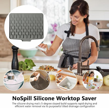 DrainMat - Silicone Drying and Heat Protection Mat — Flexible & BPA-free