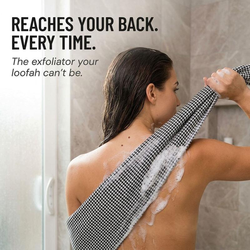 Scrub Cloth - Say goodbye to uneven skin on your arms, back acne, and cellulite – in just 90 seconds