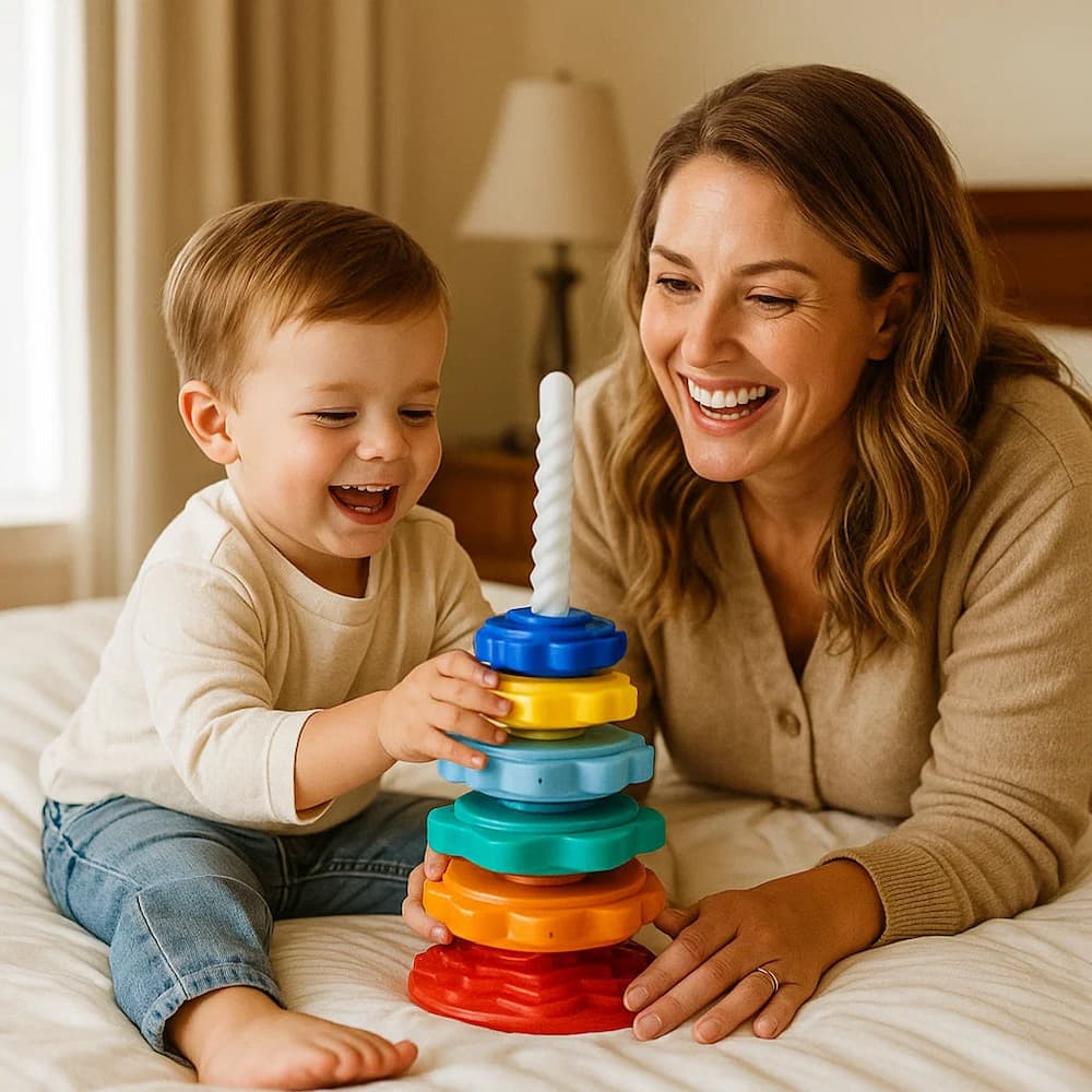 Spinning Rainbow Tower Toy