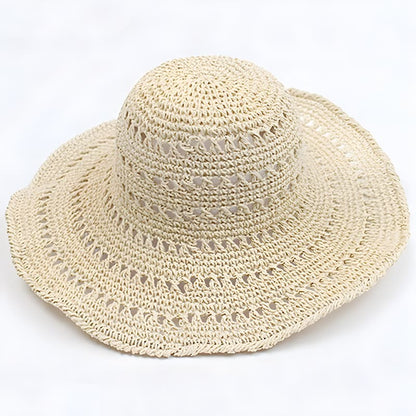 Sun Hat - Woven Straw Sun Hat with Wide Brim