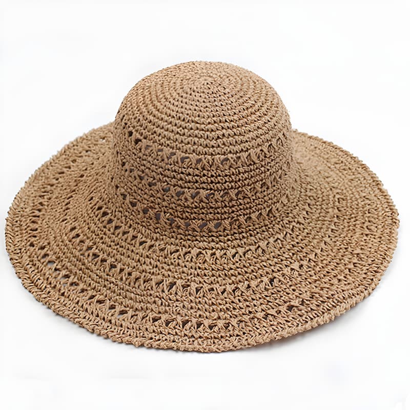 Sun Hat - Woven Straw Sun Hat with Wide Brim