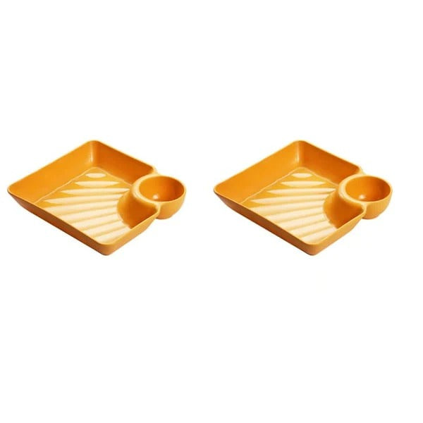 Dip Plate - Plate with Separate Sauce Compartment for Clean Eating