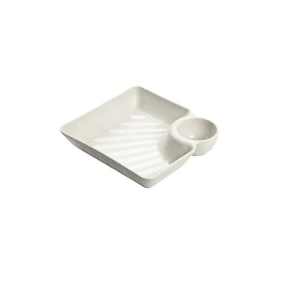 Dip Plate - Plate with Separate Sauce Compartment for Clean Eating