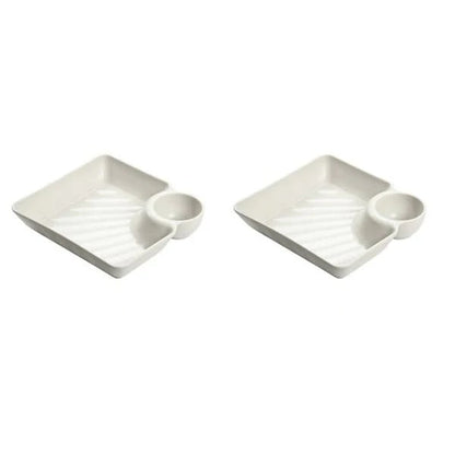 Dip Plate - Plate with Separate Sauce Compartment for Clean Eating