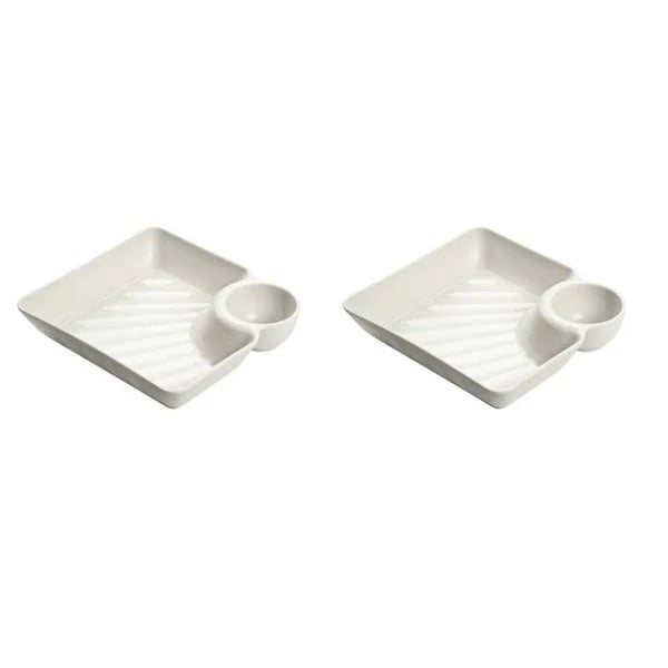 Dip Plate - Plate with Separate Sauce Compartment for Clean Eating