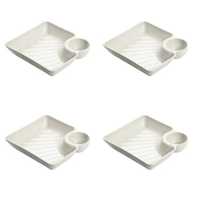 Dip Plate - Plate with Separate Sauce Compartment for Clean Eating