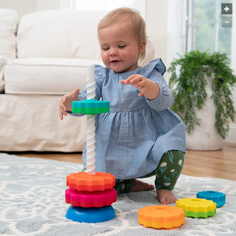 Spinning Rainbow Tower Toy
