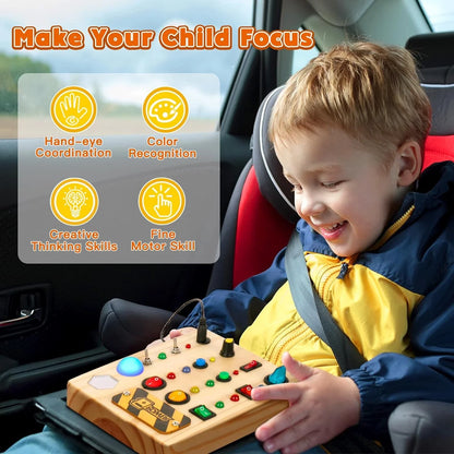 Stimulus Board - Montessori Sensory Switch Toy Made of Wood