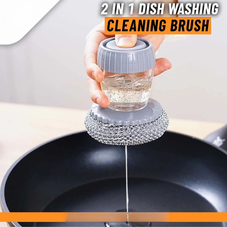 Horuvera - Kitchen Dish Brush with Soap Dispenser – Antibacterial and Mold Resistant