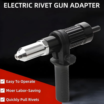 Drill chuck attachment that transforms your drill into an automatic rivet gun.