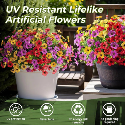 Flower Bush - Realistic, UV-Resistant Decorative Flowers