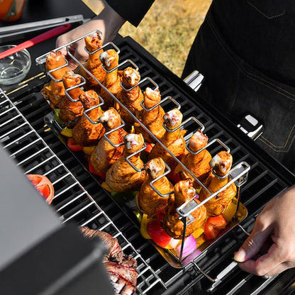 Grill Rack - Collapsible Grill Stand for Chicken Legs