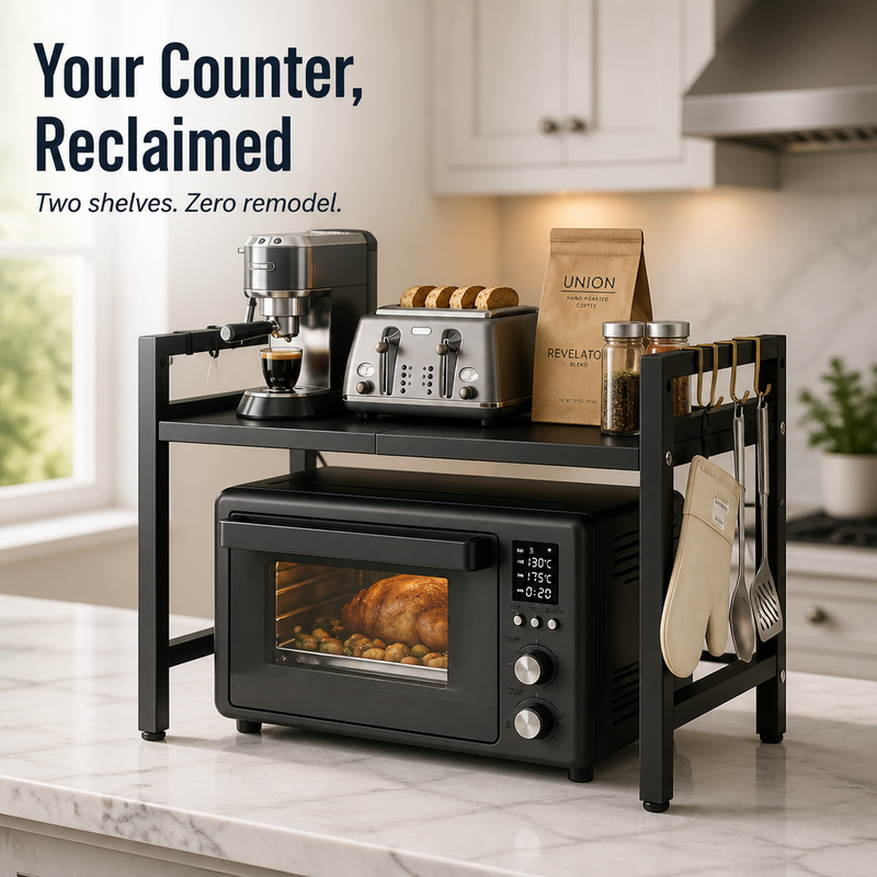 Counter Rack - Gain back half of your workspace without moving a single appliance